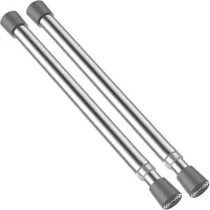 AISSI 2pcs 슬리버 소형 텐션 로드 12~20인치 조절식 커튼 미니 옷장 스프링 창문 찬장 주방 캐비닛