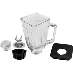 HQRP 유리 스퀘어 교체용 블렌더 병 세트, 11.4cm(4.5인치) 상단, 오스터 오스테라이저 모델과 호환, 5컵, 1.25L 피처, 1.25갤런 용량