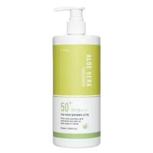 리얼 네이처 알로에 썬크림 500ml /SPF50+ PA++++ 3중기능성 대용량 선크림