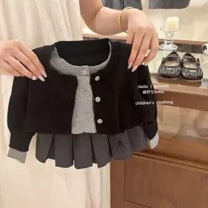 아동 상하복 여아 세트복 어린이 아동 투피스 의류 스커트 가디건 정장