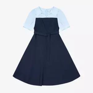 [베스띠벨리] 세이브존04 셔츠 레이어드 반팔 원피스 BKOAE25360 (S46339172)