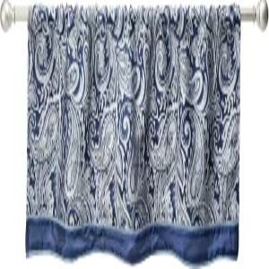 매디슨 파크 오브리 인조 실크 페이즐리 자카드 거실 주방 침실 기숙사용 막대 포켓 커튼 50인치 x 18인치