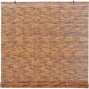 윈도우 수동 로만 블라인드 커피 48인치 W x 72인치(2팩)를 위한 포에버 대나무 빛 필터링 코드 프리 리드