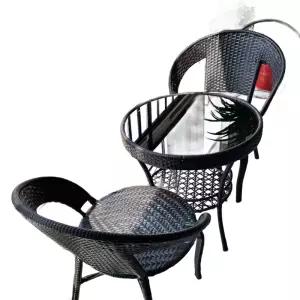 라탄 테이블 세트 베란다 의자 카페 정원 야외 방수 A