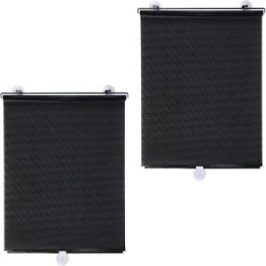 2팩 자동 수납식 창문 그늘막 흡입식 롤러 자외선/열 차단 가정 사무실용 노드릴 이지 설치(23x49인치)