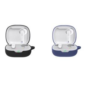 [미국배송] JBL 웨이브 300TWS / 바이브 플렉스 이어버드와 호환되는 2팩 DAYJOY 소프트 실리콘 보호 케이스 커버 열쇠고리가 있는 보호용 스킨 슬리브(블랙+블루)