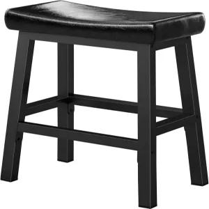 WINAZ 24인치 주방 의자 카운터 높이 발판이 있는 바 아일랜드용 식당 농가 야외용 블랙 새들 가죽 1대의