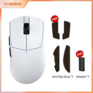 Kysona M511 흰색 PAW3395 무선 게임용 마우스 58g 초경량 26000DPI 6 버튼 노트북 용 90 백만 광학 컴퓨터