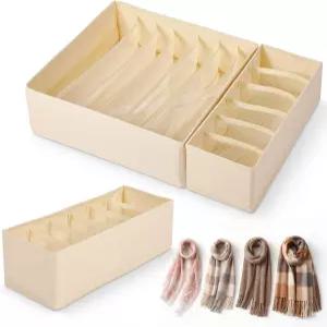 6 7 8개의 스카프 및 액세서리 수납 공간이 있는 서랍 3 세트 패브릭 보관함용 아셀레직 소프트 정리함