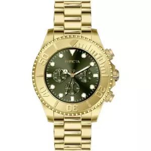 인빅타 프로 다이버 시계 47mm 골드 그린 다이얼 VD54