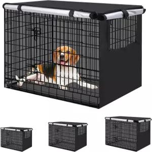 대형 강아지 우리용 개 상자 커버 메쉬 창이 있는 49인치 햇빛 가리개 사육장 보호 실내/외 소형견을 위한