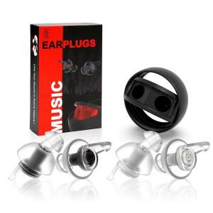 [미국배송] 콘서트용 LYSIAN 고충실도 이어플러그 - 뮤지션 모터사이클 뮤직 페스티벌 게임 DJ 드럼라인을 위한 인체공학적 핏 재사용 가능 소음 감소 2쌍