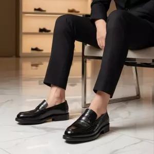 [탠디]Y25061 남성 크로커 엠보 소가죽 페니로퍼 볼드솔 클래식 정장 구두