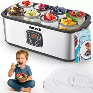 수텍 요거트 메이커 - 시간 및 온도 조절이 가능한 스테인리스 스틸 홈메이드 그리스 프로바이오틱 BPA