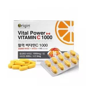 오리진 활력 비타민C 1000 1600mg x 90정 비타민D 아연