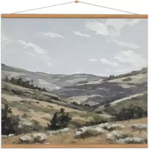 JJY 보호 캔버스 월 아트 포스터 걸이 액자 - 마운틴 밸리 힐스 풍경화 나무 농가 거실 침실 사무실 장식용