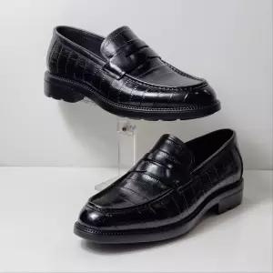 [탠디]Y25061SB3 남성 크로커 엠보 소가죽 페니로퍼 볼드솔 클래식 정장 구두