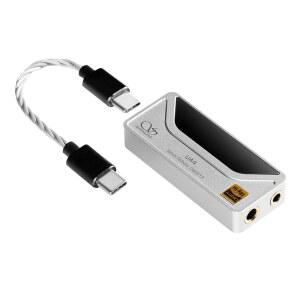 SHANLING UA4 헤드폰 앰프, 휴대용 USB DAC AMP, MQA 16X, 768kHz DSD512 지원, 안드로이드 /iOS /맥 /윈도우용 높은 드라이빙 파워, 동글 볼륨 컨트롤, 3.5 /4.4mm 최대 237mW@32 출력 (실버)