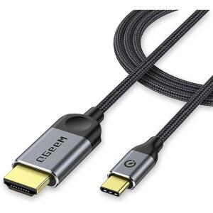 [미국배송] QGEEM USB C TO HDMI 어댑터 6FT 4K 고속 타입 홈 오피스용 케이블 THUNDERBOLT 3 / 4 아이폰호환 16 /15 PRO /MAX 삼성제품호환 맥북호환 패드 프로 맥 서피스 씽크패드와 호환 가능