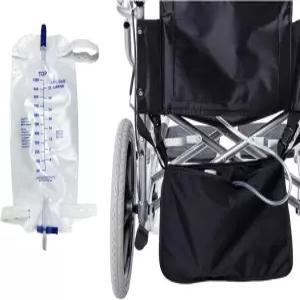 카테터용 휠체어 백 소변 배액 및 주입용 누수 방지 옥스포드 패브릭 홀더 아래 카테터 커버 밀봉된 13.8 x