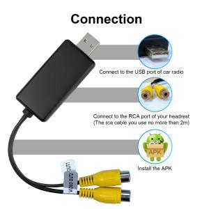 USB to CVBS 비디오 출력 어댑터 RCA 케이블 DC 5V 안드로이드 호환 멀티미디어 플레이어  TV