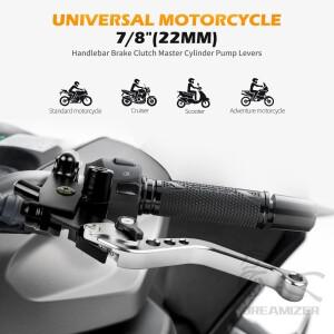 범용 호환 바이크 오토바이 클러치 레버 브레이크 핸들 7/8인치22mm 핸들바호환 조절식 숏 유압 시스템용