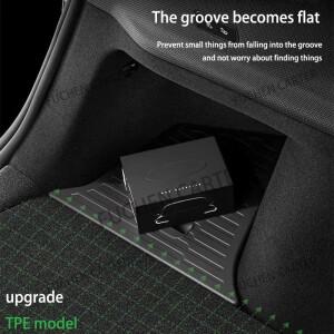 FUCHEN CARTER 테슬라 호환  모델 Y 주니퍼 2025 트렁크 오거나이저 사이드 수납함 플로킹 TPE 방오 매트