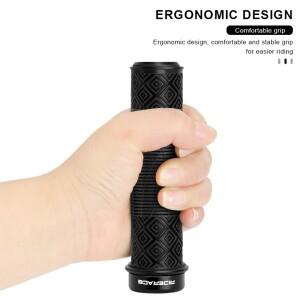 1쌍 산악 자전거 핸들바 그립 고무 미끄럼 방지  충격 흡수 TPR 인체공학적 사이클링 악세사리