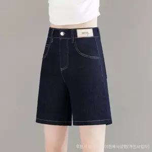 팔콘 여사친 여성 팬츠 청 오피스룩 여름 일자 청반바지 와이드 하이웨스트 반바지 5부 KKE1