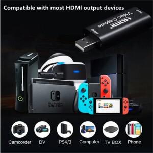 USB 3.0 비디오 캡처 카드 4K 1080P HDMI 게임 그래버 박스 (PS4 DVD 카메라 PC 녹화 라이브 스트리밍용)
