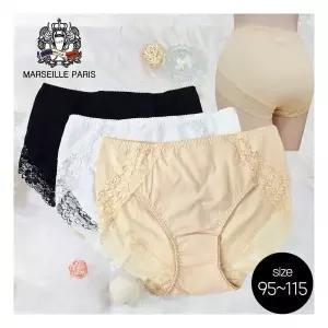 마르세유 빅사이즈 노라인 레이스 면팬티 3종95~115 179371