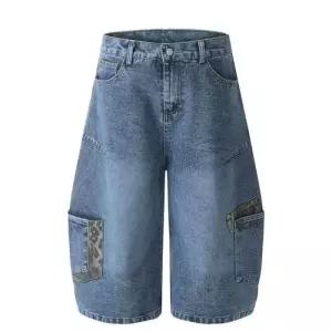 호크아이 팬츠 청 남성용 빈티지 캐주얼 빅 호피 반바지스트레이트 포켓 데일리룩 와이드 커브 청반바지 7