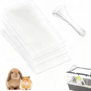 20 PCS 애완용 케이지 라이너 보호 11.8 x5.9 토끼 플라스틱 패널 기니피그 햄스터 고슴도치 친칠라 페럿
