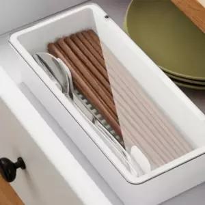 뚜껑 테이블 사각 수저정리함 설거지 수저통 플라스틱 물빠짐 북유럽 자동