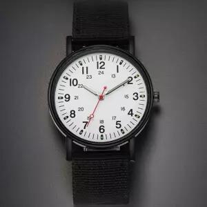 아날로그 슬림 손목 시계 저소음 무소리 나토 밴드 학생 시험용 군인 간호사 데일리