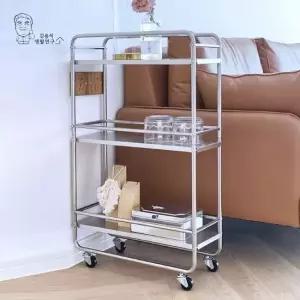 트롤리걸이 이동식 슬림 트롤리 스텐 수납 정리 다용도 틈새 선반