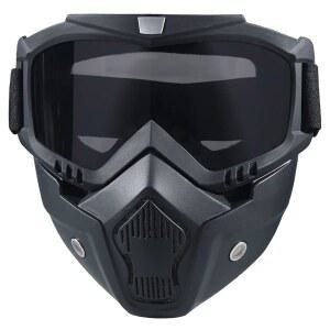 페인트볼 마스크 김서림 방지, 탈부착 가능한 페이스 마스크가 있는 오토바이 헬멧 라이딩 고글 안경, 조절 모터크로스 안경