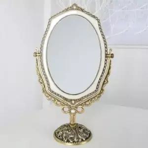 거실거울 퀸스 골드 양면탁상거울(웨이브-대) 인테리어 미러