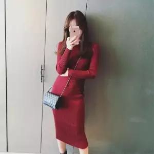 골지니트 베이직 데일리 골지 니트 원피스 무지 여성