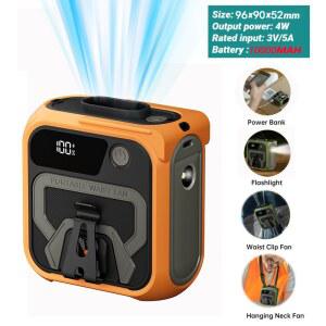 허리벨트 선풍기 핸즈프리 미니 선풍기 10000mAh 대용량 강력모터 캠핑 서큘레이터 작업용 무날개