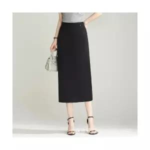 치마 검정 오피스룩 여름 여성용 H라인 에이치 일자 슬림핏 힙업 원턱 BE1