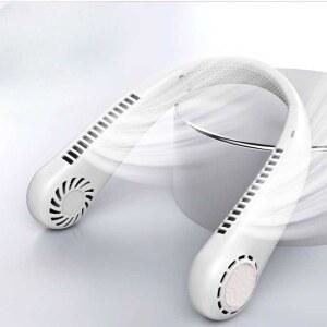 목걸이 선풍기 미니 휴대용 간편 넥풍기 5000mAh 지속 (쉘화이트)24시간 거치