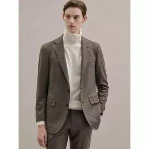 GALAXY [Prestige] 울 스트래치 하운드투스 체크 레귤러핏 수트 재킷 - 브라운