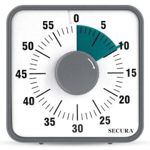 [미국배송] SECURA 7.5인치 비주얼 타이머 및 성인용 60분 오버사이즈 카운트다운 내구성 있는 기계식 시간 관리 도구(다크 그린)