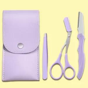 눈썹 정리 관리 도구 칼 숱 빗 가위 족 집게 3종 세트 눈썹칼 족집게 눈썹숱 속눈썹