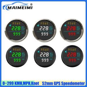 MAIMEIMI 0-299KMH,MPH,노트 52mm GPS 속도계 게이지 (안테나, COG 나침반, 주행 거리계 포함) 자동차, 보트, 요트용 빨간색, 흰색, 녹색 LED