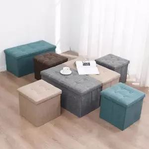 발받침대 보관 의자 접이식 대용량 방수 침실 벤치 발 받침대 패딩 시트 잡화 조직 푸프