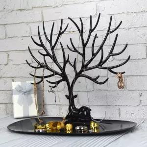 주얼리소품 진열대 사슴 뿔 모양 목걸이 거치대 반지 정리 트레이 블랙 인테리어 장식