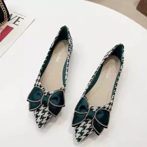 슈즈 체크 가을 펌프스 여성 로퍼 성수동 단화 체크무늬