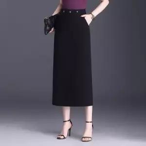 스커트 검정 여성 일자 하이웨스트 슬림핏 H라인 데일리 A라인 트렌 원턱 트임 봄여름 SPO마켓1